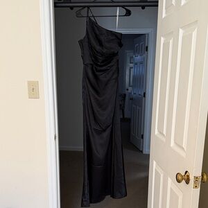 Sophisticated One-Shoulder Black Dress